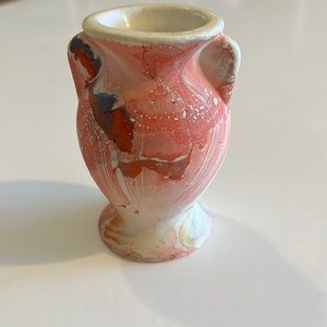 Small pastel colored Clay Vase, 3.50”T
